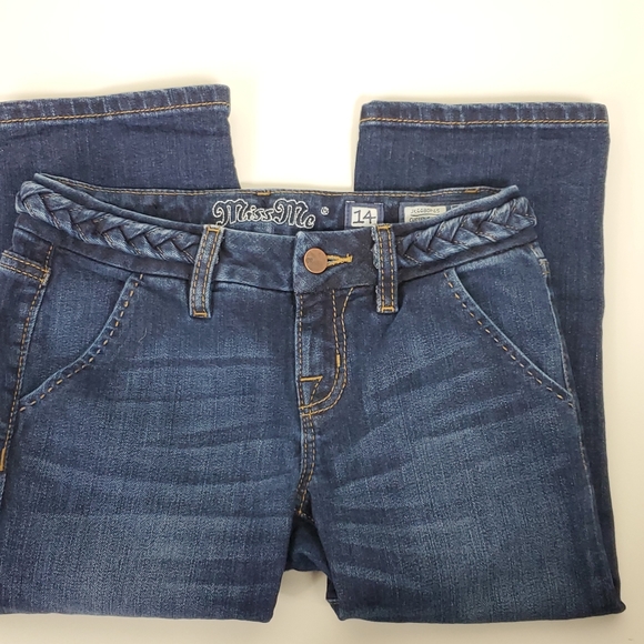 Miss Me JK4480P45 braided belt cuffed capri jeans size 14 - Picture 11 of 14